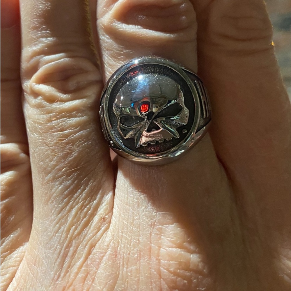 Harley-Davidson Metallic Skull Emblem Ring